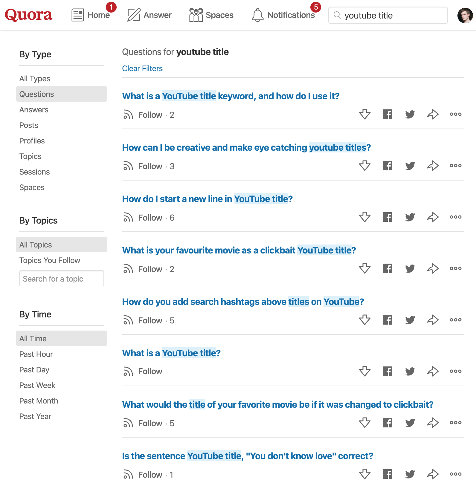 Quora Keyword Research