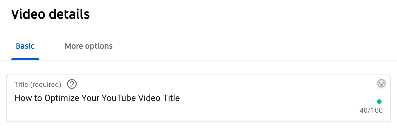 YouTube video title