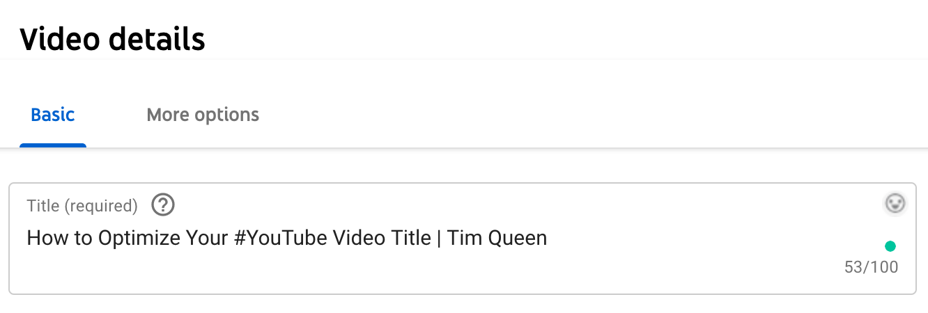 YouTube video title with hashtags