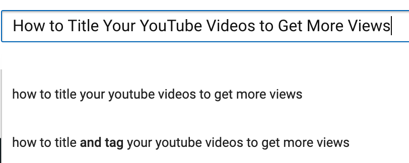 YouTube autocomplete search