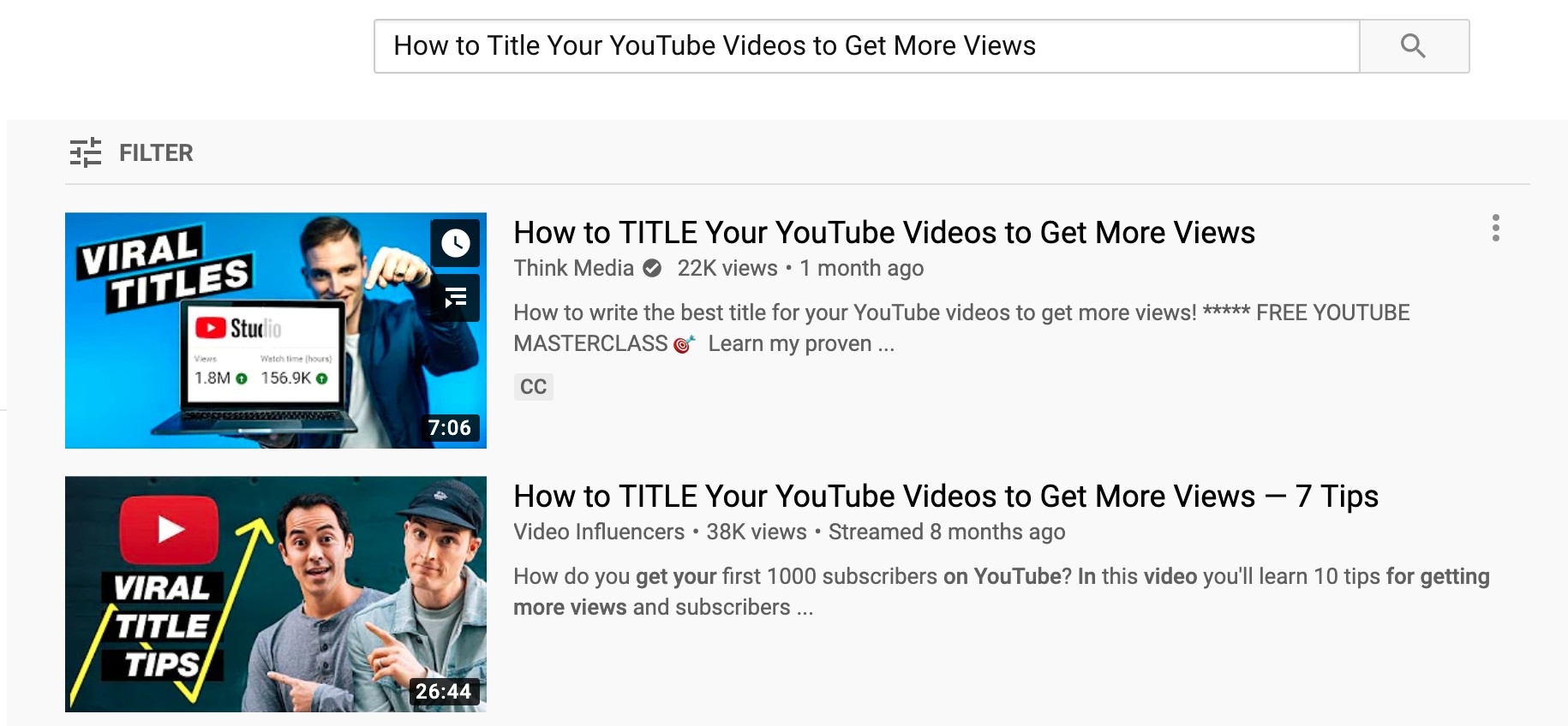 YouTube Search Results