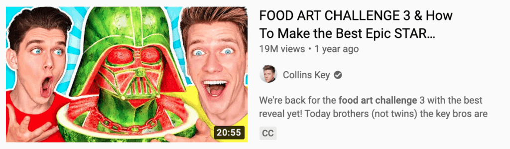 Example of a clickbait YouTube thumbnail.