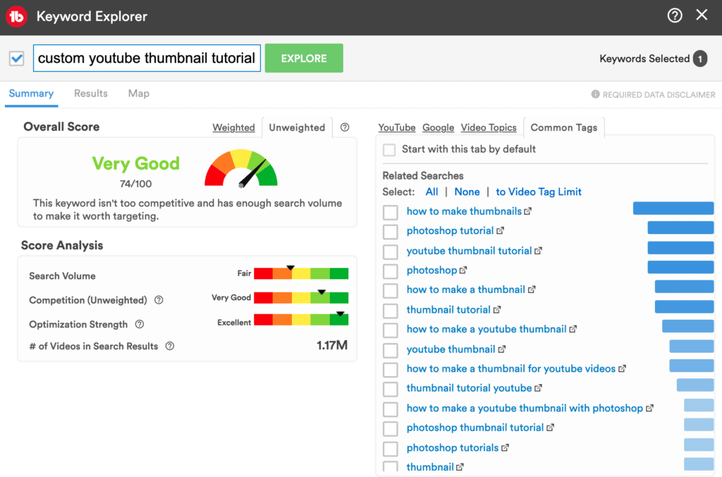 Optimize your YouTube content strategy by finding the right topics with TubeBuddy's Keyword Explorer tool