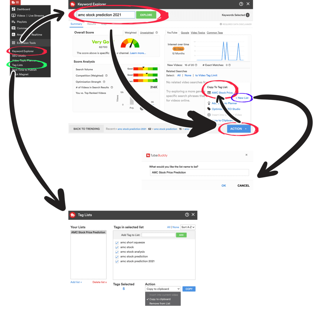 How to create new TubeBuddy Tag Lists