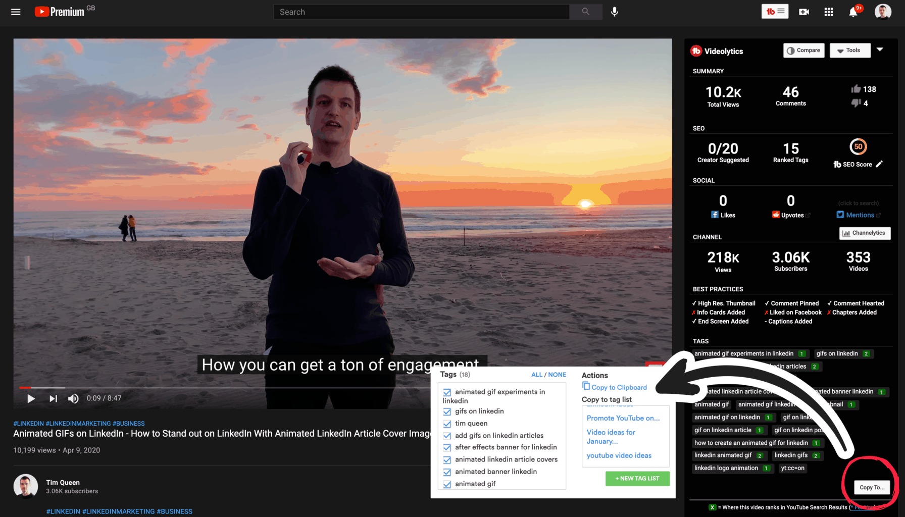 TubeBuddy View and Copy Video Tags