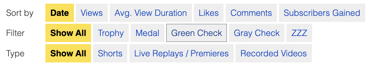 Morningfame video performance filters