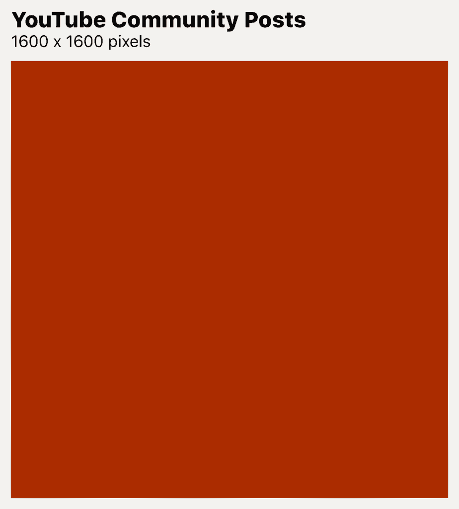YouTube Community Posts dimensions
